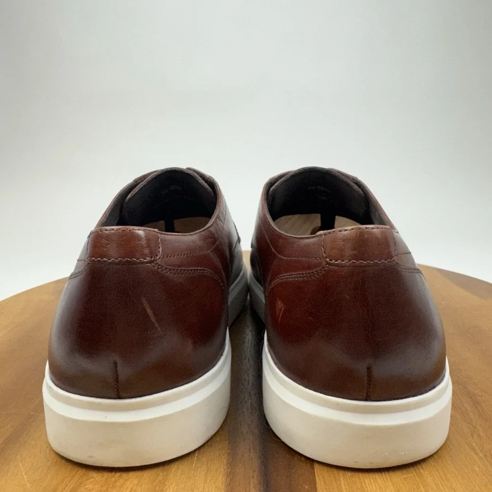 Mens Johnston & Murphy Bolivar Burnished Brown Leather Dress Shoes Oxfords SZ 12